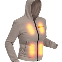 Opvarmet Hoodie - Damer | Dual Heating - Beige