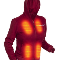 Opvarmet Hoodie - Damer | Dual Heating - Bourgogne