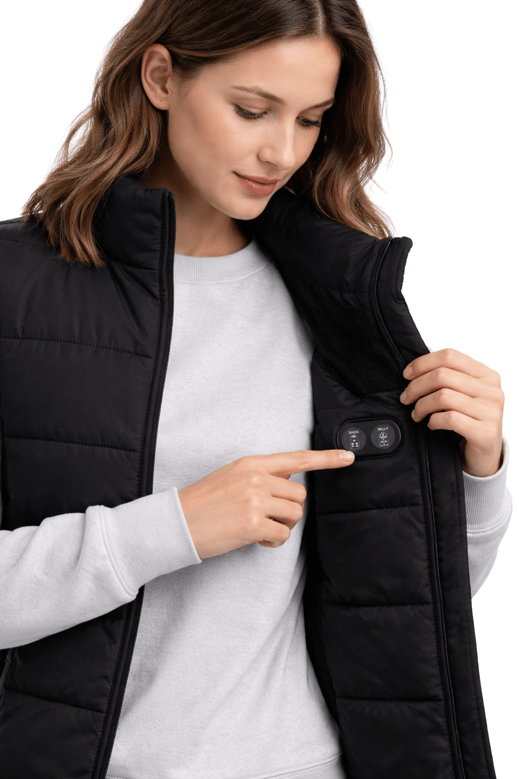 Opvarmet Vatteret Vest til Damer Sort – Dual Heating