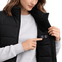 Opvarmet Vatteret Vest til Damer Sort – Dual Heating