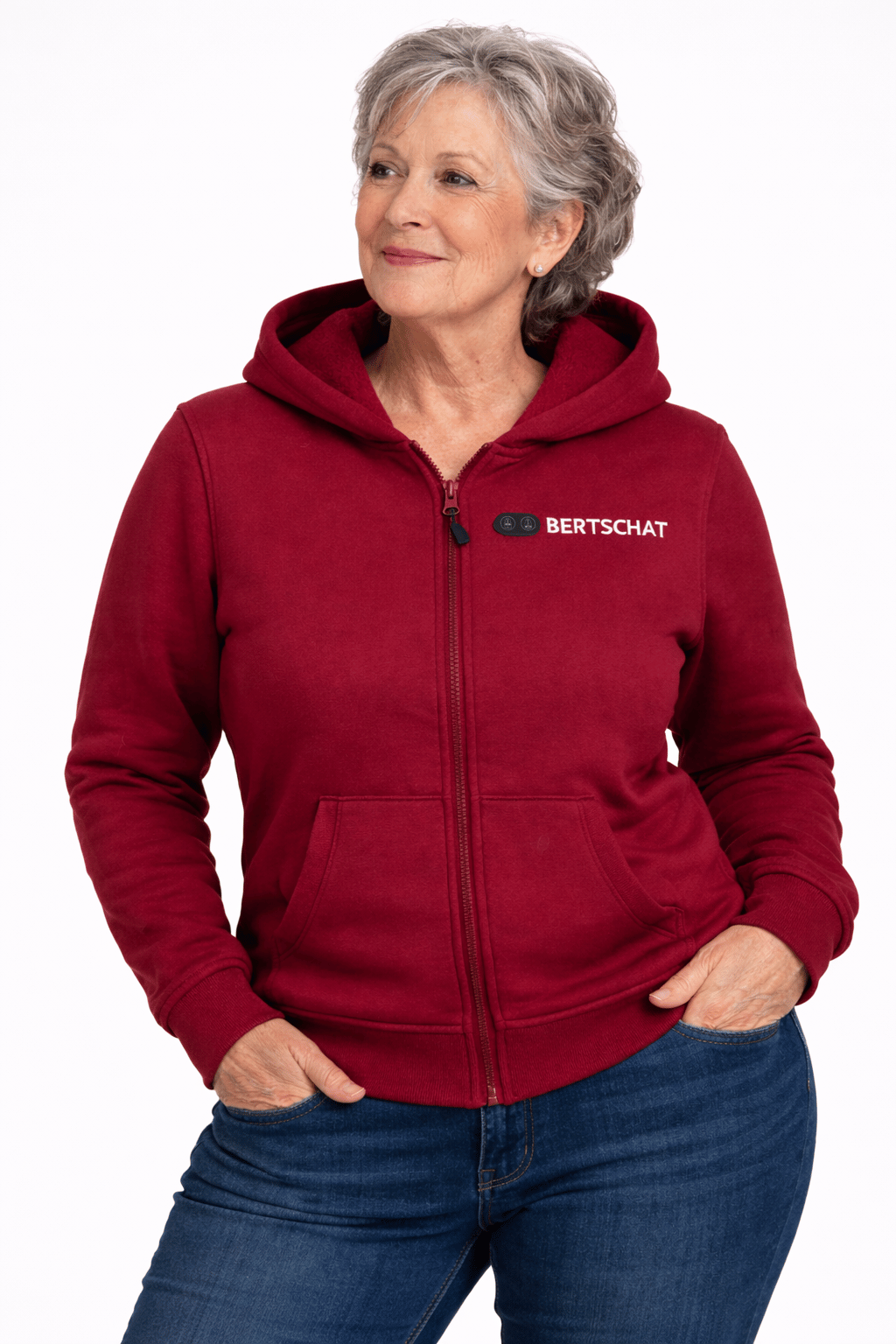 Opvarmet Hoodie - Damer | Dual Heating - Bourgogne
