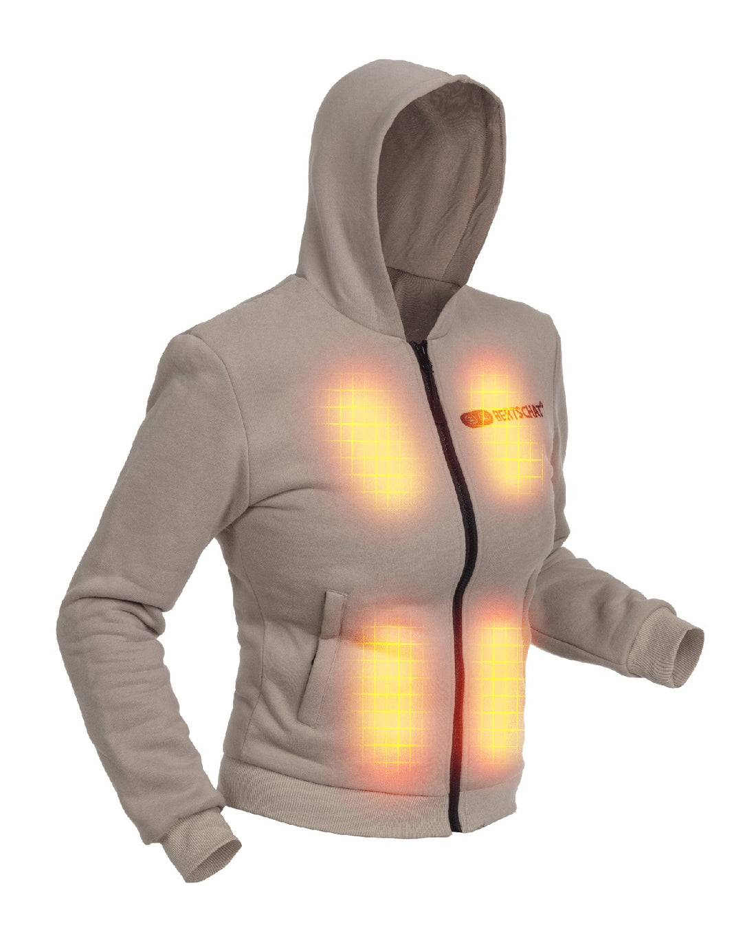 Opvarmet Hoodie - Damer | Dual Heating - Beige