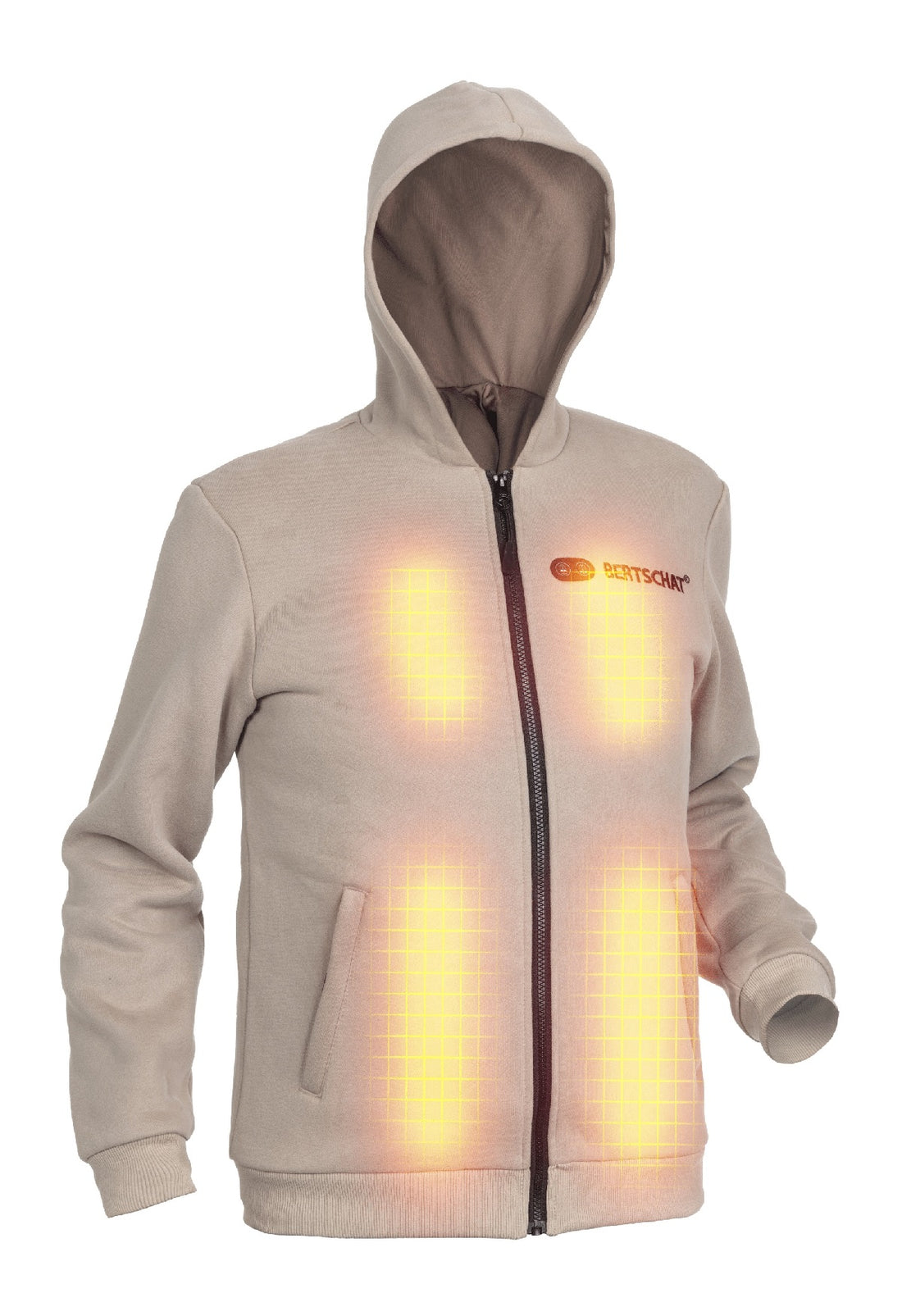 Opvarmet Hoodie - Mænd | Dual Heating - Beige