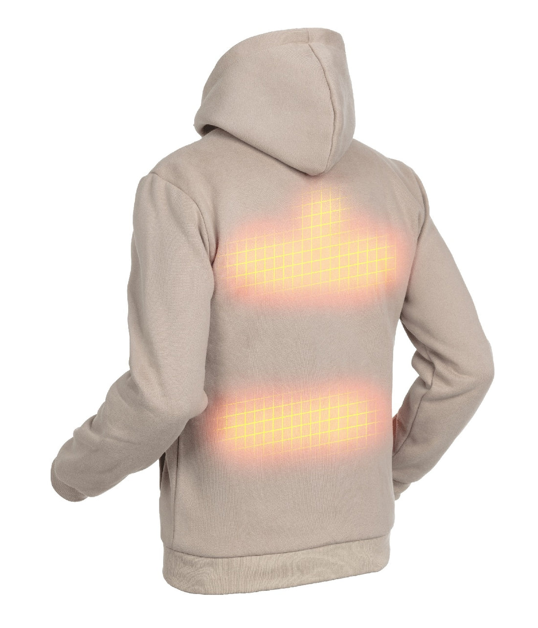 Opvarmet Hoodie - Mænd | Dual Heating - Beige