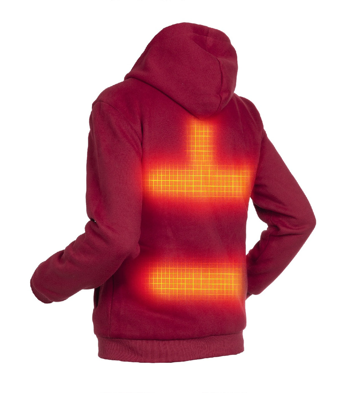Opvarmet Hoodie - Mænd | Dual Heating - Bourgogne