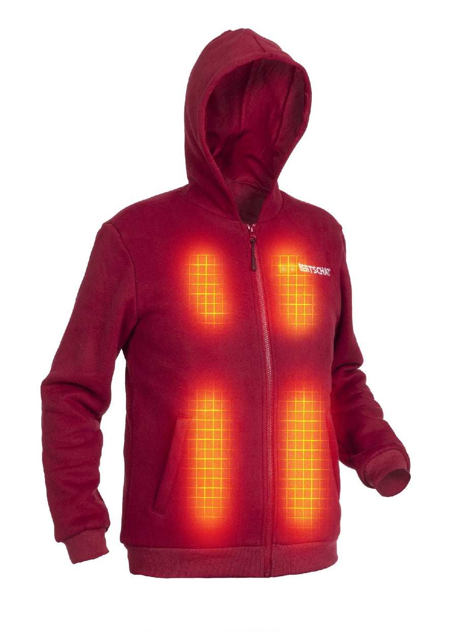 Opvarmet Hoodie - Mænd | Dual Heating - Bourgogne