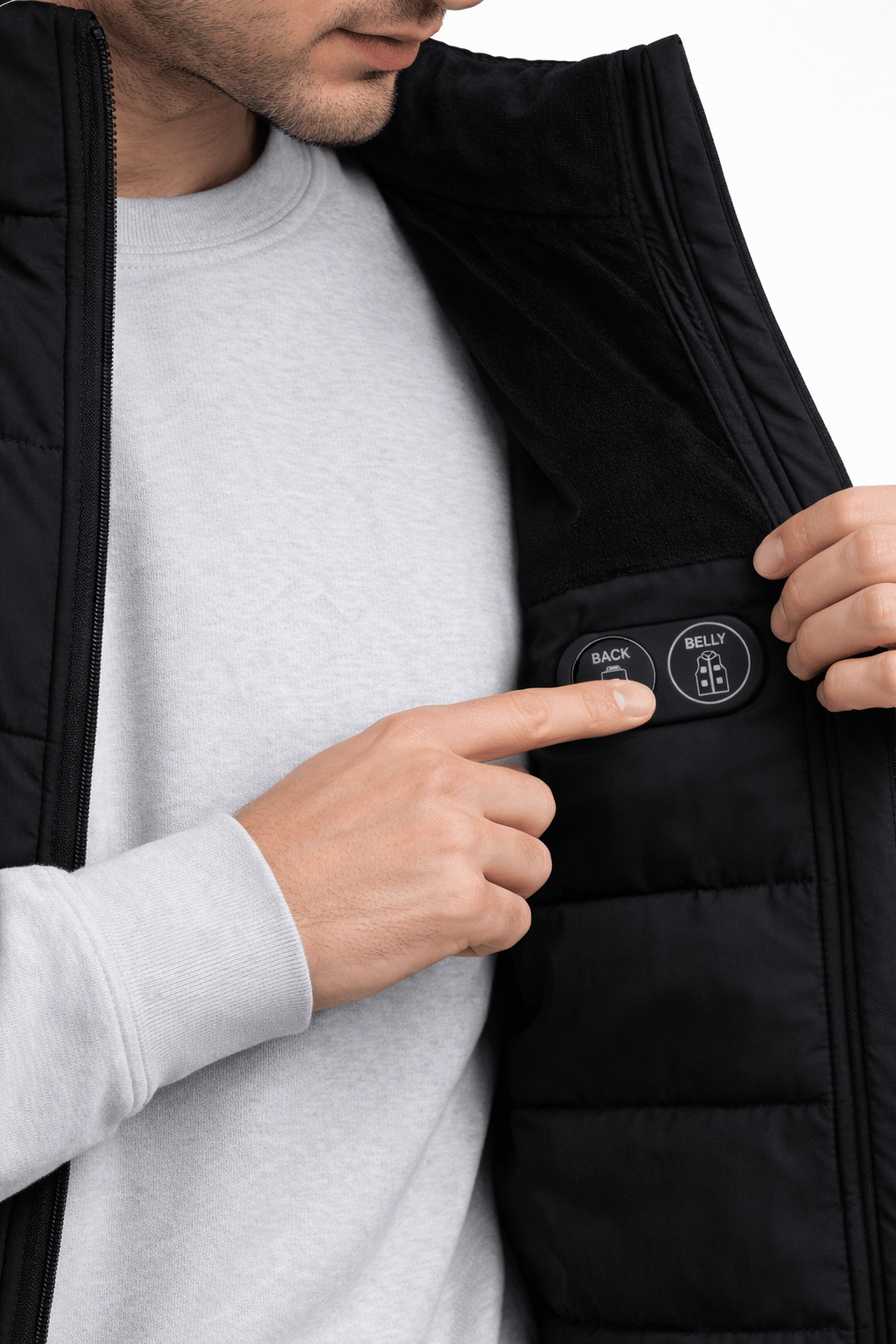 Opvarmet Vatteret Vest til Herrer Sort – Dual Heating