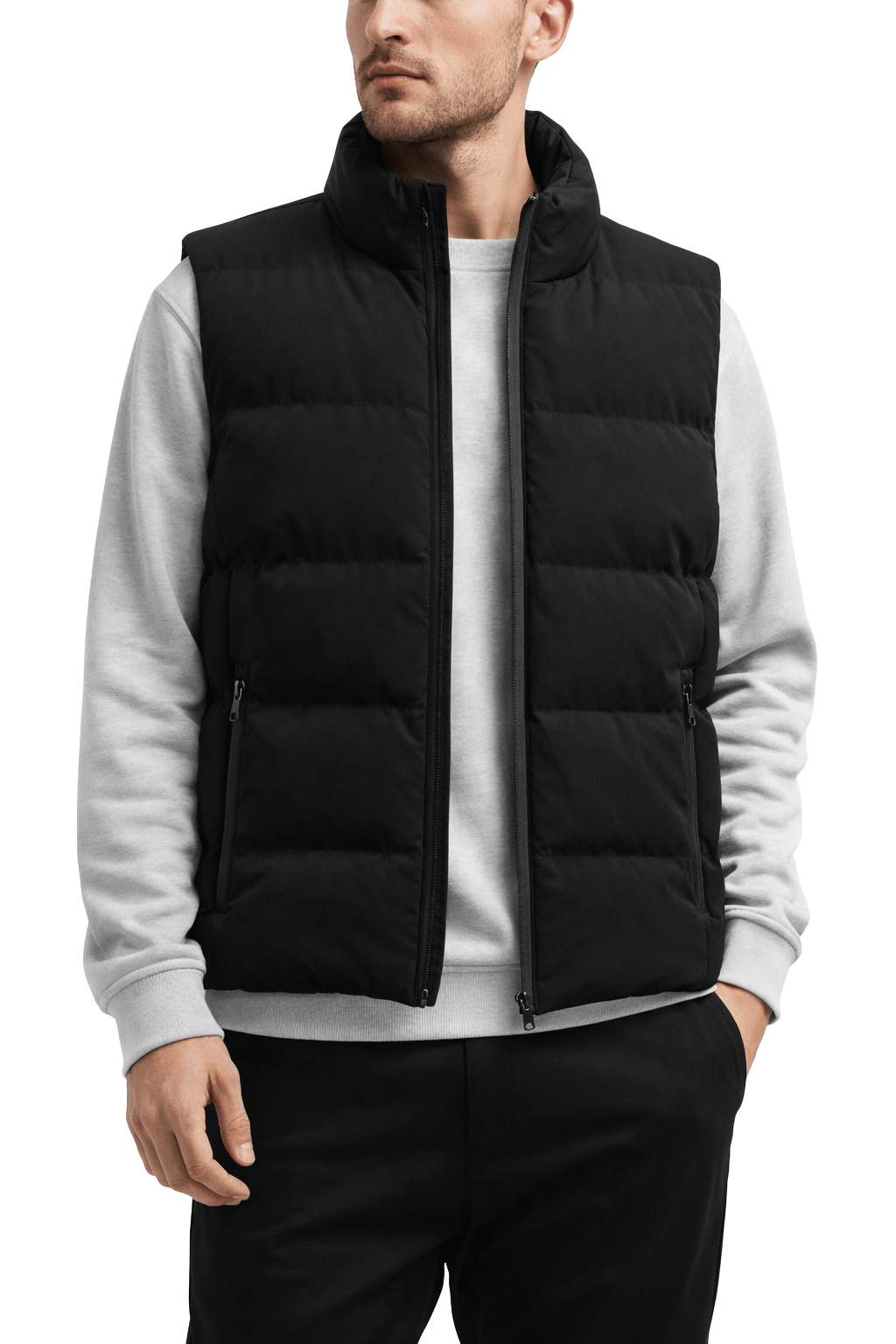 Opvarmet Vatteret Vest til Herrer Sort – Dual Heating