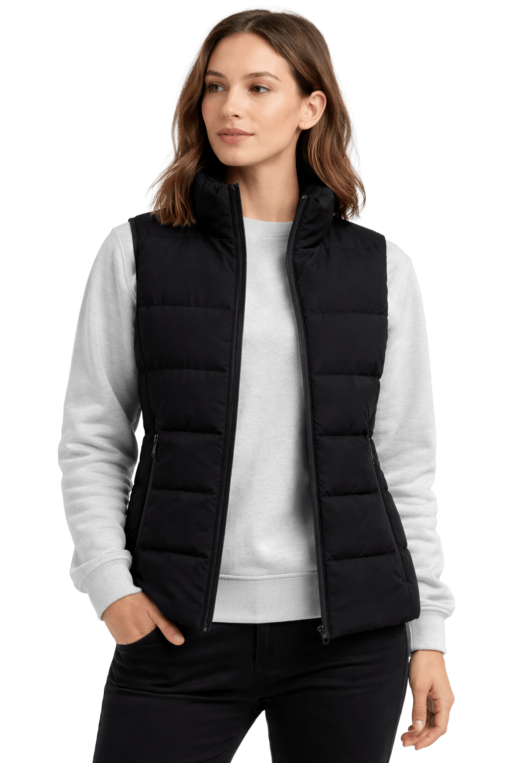 Opvarmet Vatteret Vest til Damer Sort – Dual Heating