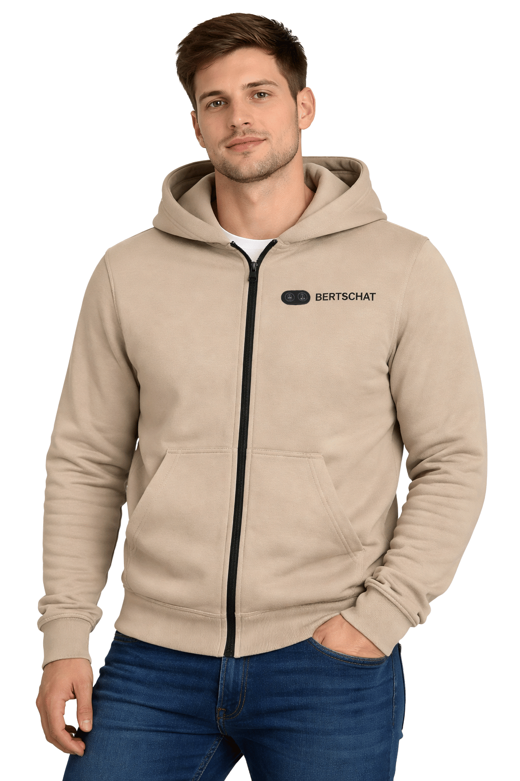 Opvarmet Hoodie - Mænd | Dual Heating - Beige