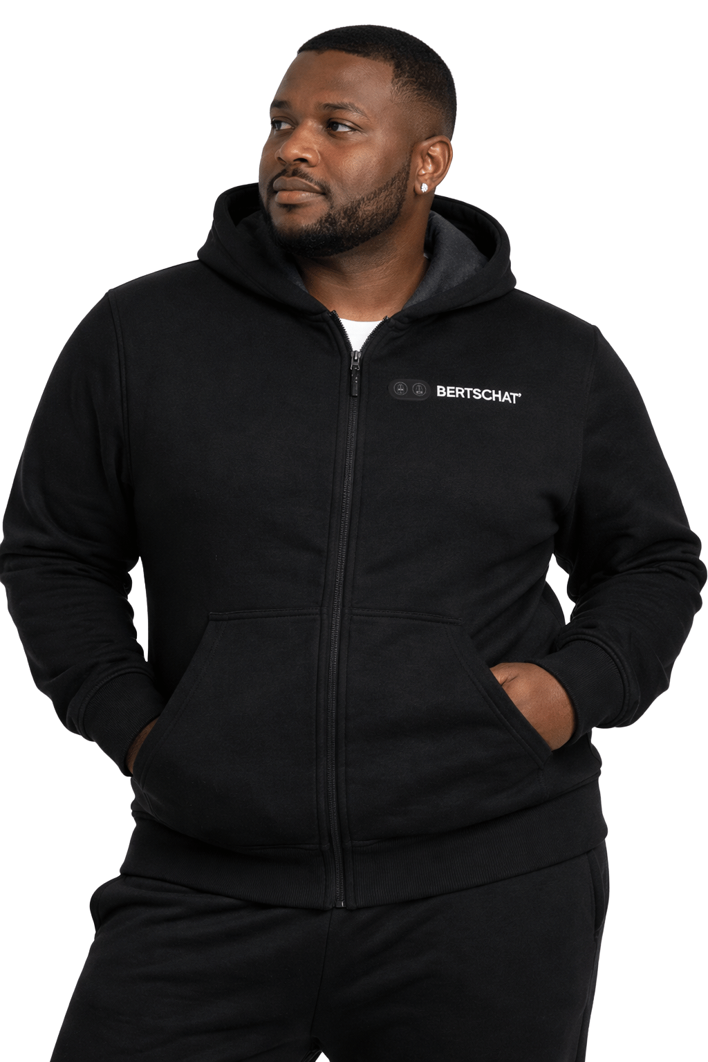 Opvarmet Hoodie - Mænd | Dual Heating - Sort