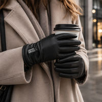 Opvarmede Læderhandsker til Damer – Dual Heating