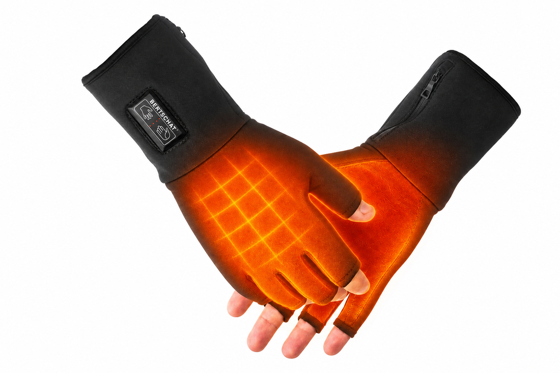 Opvarmede Fingerløse Inderhandsker – Dual Heating