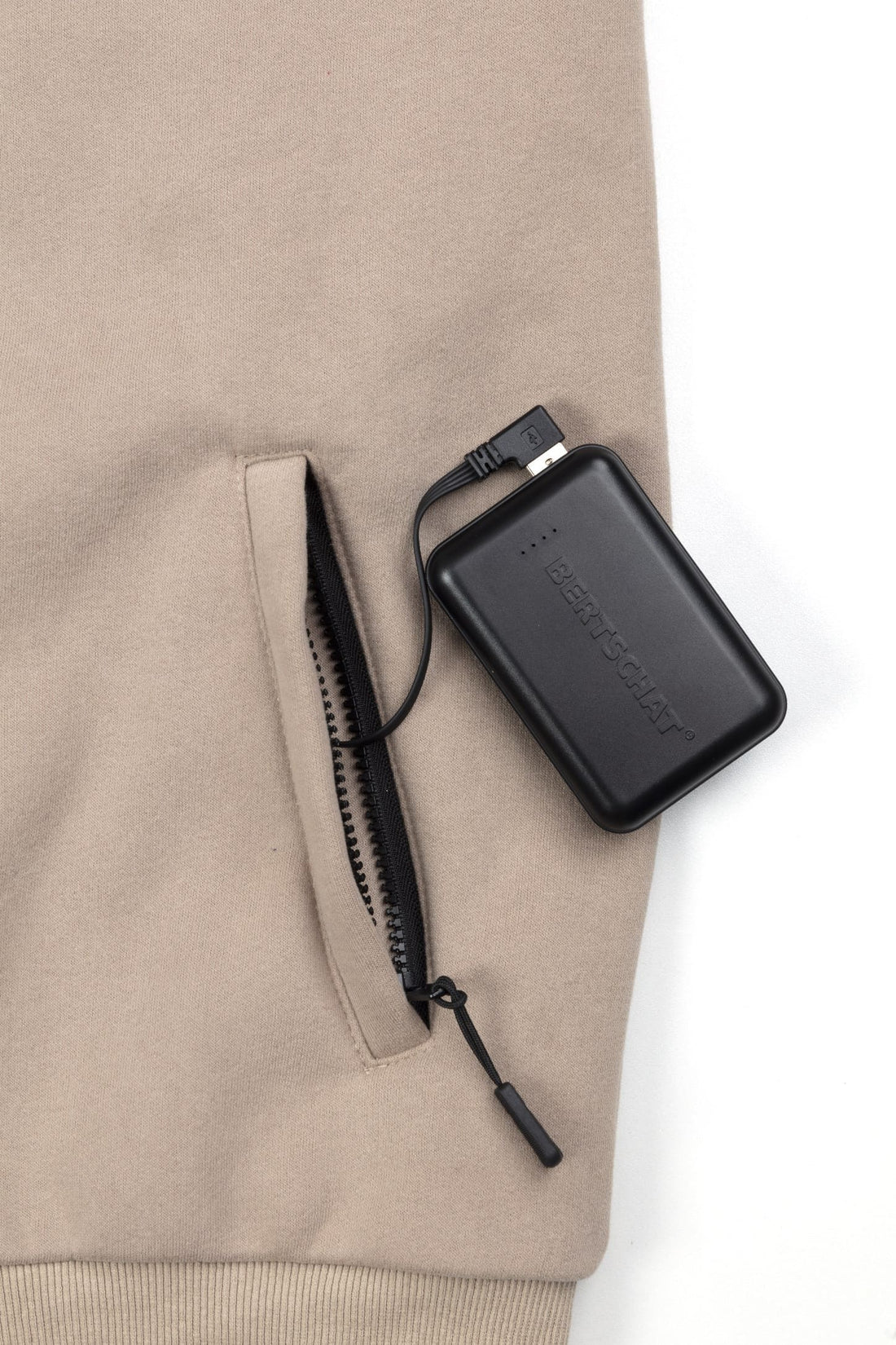 Opvarmet Hoodie - Mænd | Dual Heating - Beige