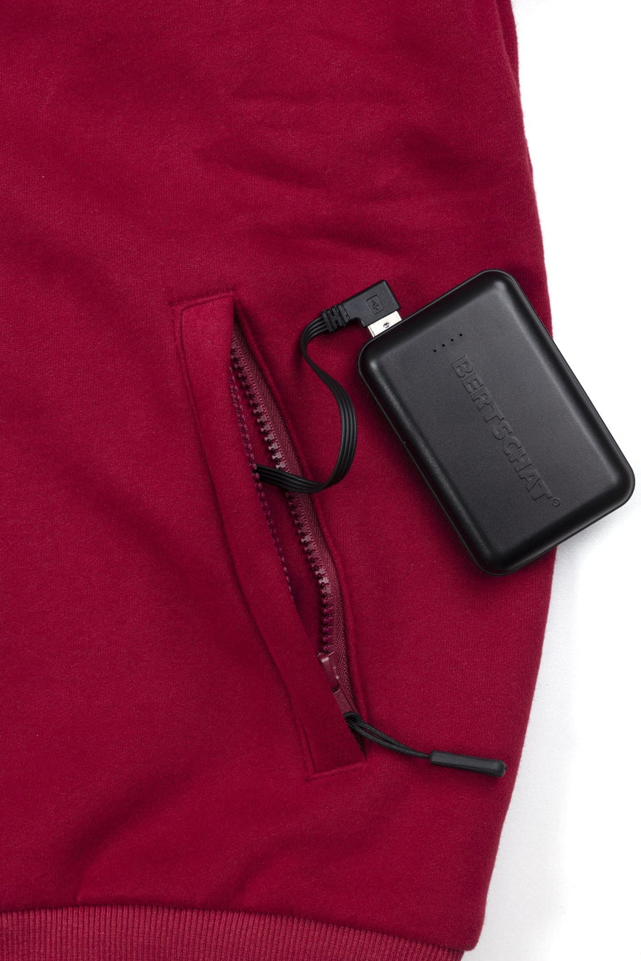 Opvarmet Hoodie - Mænd | Dual Heating - Bourgogne
